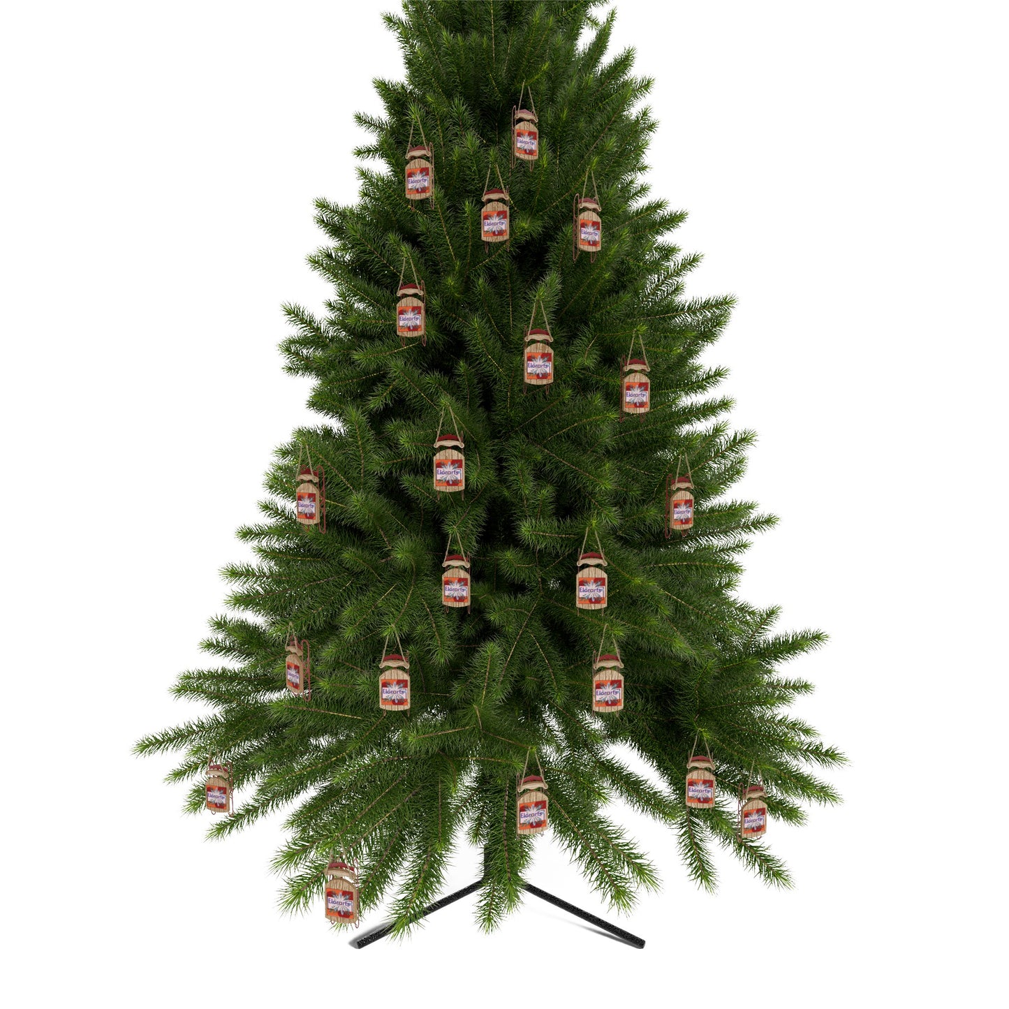 Elorarts Metal and Wood Sled Ornament