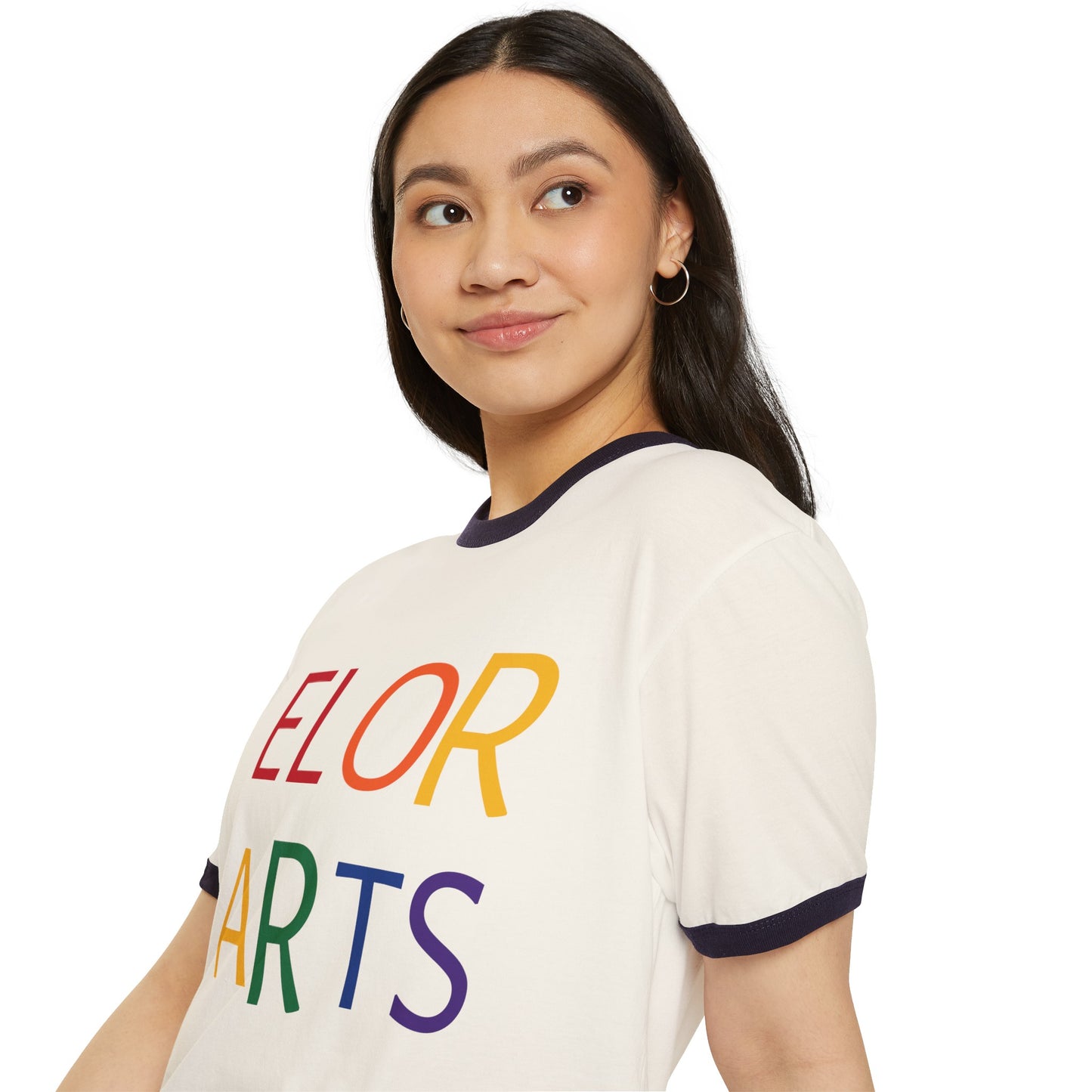 Elorarts Rainbow Unisex Cotton Ringer T-Shirt