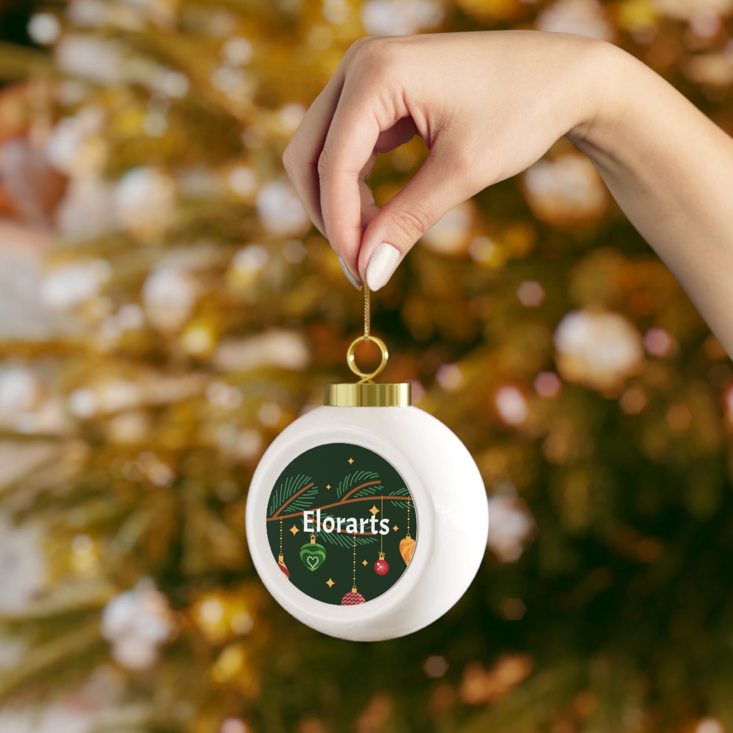 Elorarts Christmas Ball Porcelain Ornament