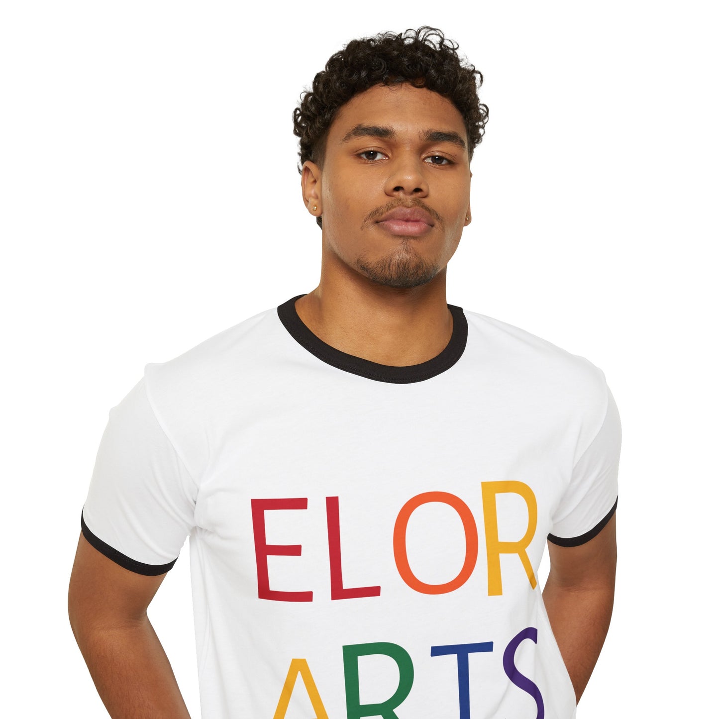 Elorarts Rainbow Unisex Cotton Ringer T-Shirt