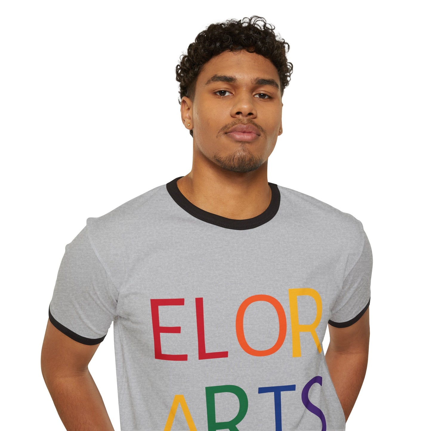 Elorarts Rainbow Unisex Cotton Ringer T-Shirt