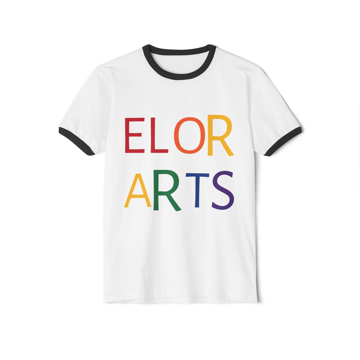 Elorarts Rainbow Unisex Cotton Ringer T-Shirt