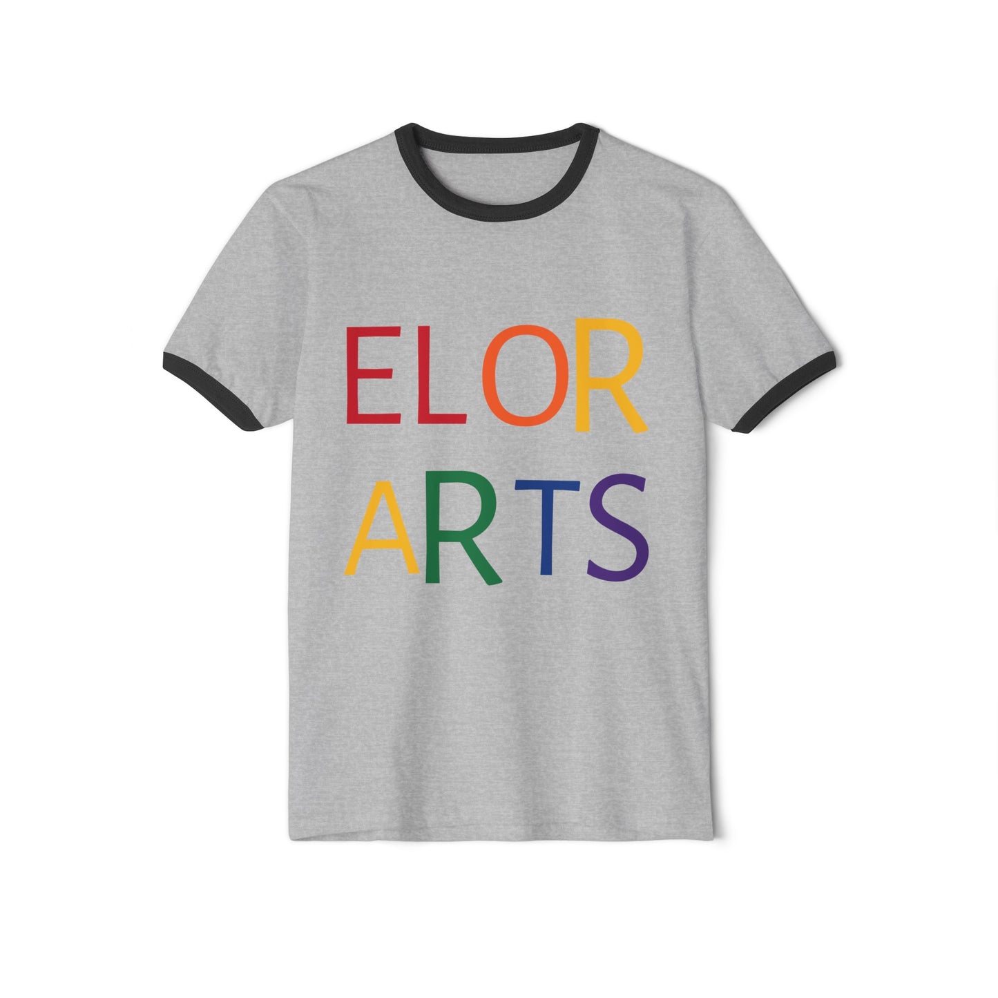 Elorarts Rainbow Unisex Cotton Ringer T-Shirt