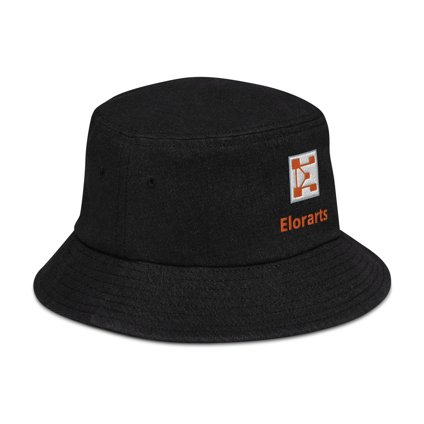 Elorarts with Logo Denim bucket hat