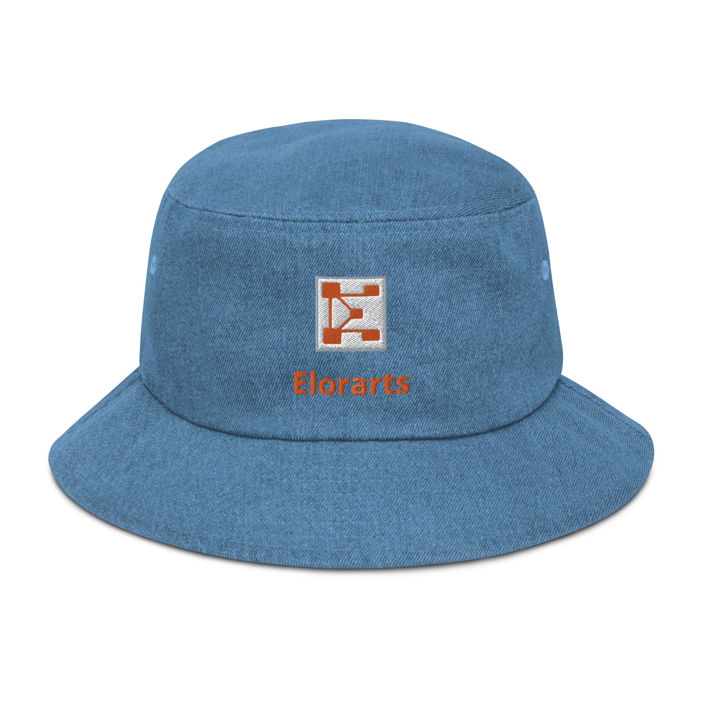 Elorarts with Logo Denim bucket hat Light Denim