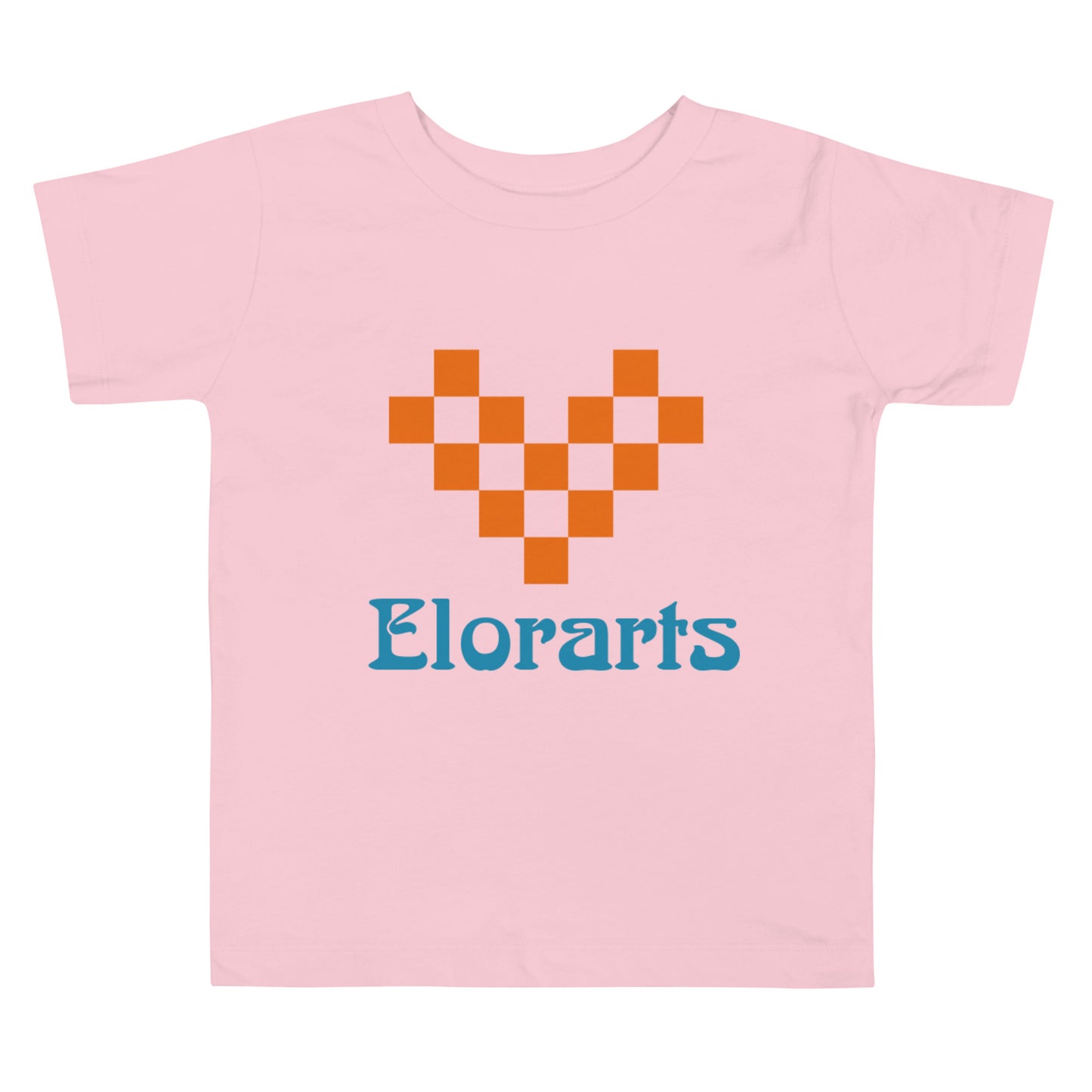 Elorarts Pixel Heart Toddler Short Sleeve Tee Pink