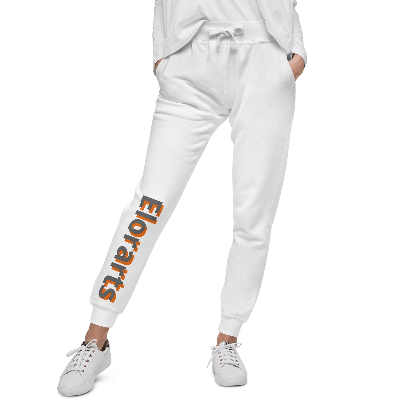 Elorarts Unisex fleece sweatpants White