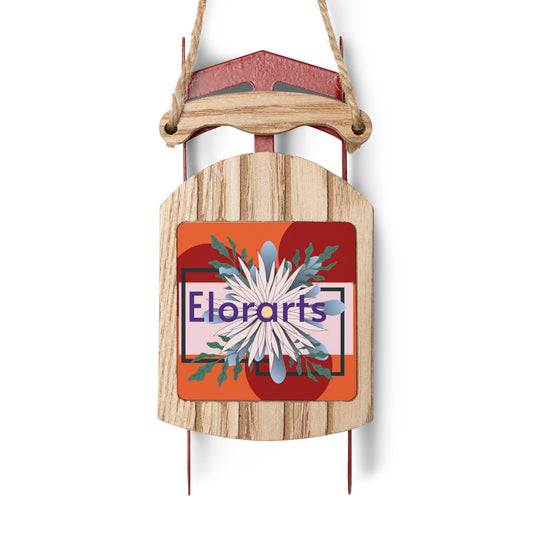 Elorarts Metal and Wood Sled Ornament