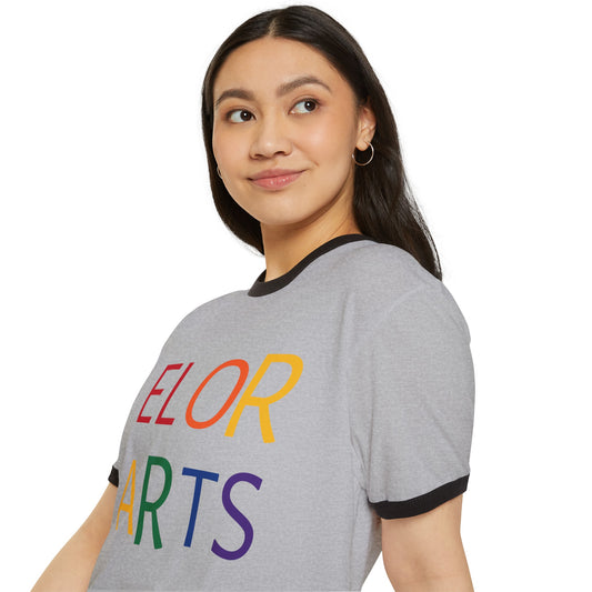 Elorarts Rainbow Unisex Cotton Ringer T-Shirt